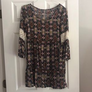 Black patterned entro dress